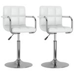 Casa si Gradina - Mobilier - Scaune si fotolii - Scaune - Scaune de bucatarie pivotante, 2 buc., alb, piele artificiala - Infinity.ro