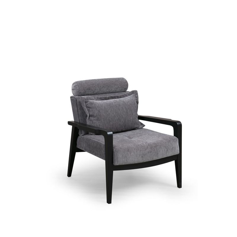 Casa si Gradina - Mobilier - Scaune si fotolii - Fotolii - Fotoliu, Hanah Home, lemn de fag, gri, 77x90x84 cm - Infinity.ro