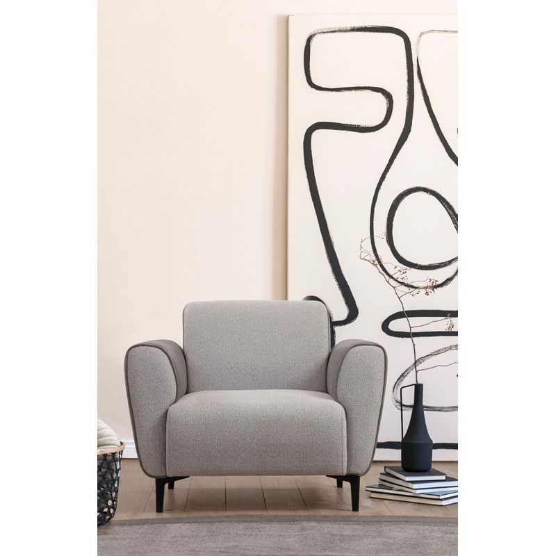 Casa si Gradina - Mobilier - Scaune si fotolii - Fotolii - Fotoliu, Atelier Del Sofa, lemn fag si pal, gri, 100x85x85 cm - Infinity.ro