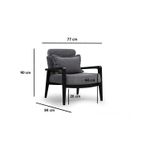 Casa si Gradina - Mobilier - Scaune si fotolii - Fotolii - Fotoliu, Hanah Home, lemn de fag, gri, 77x90x84 cm - Infinity.ro