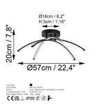 Casa si Gradina - Corpuri si surse de iluminat - Lustre si pendule - Candelabru, Opviq, metal, negru, 57x57x20 cm - Infinity.ro