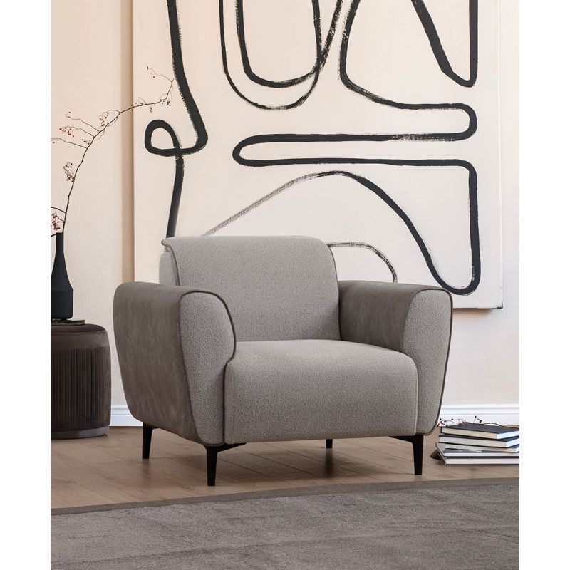 Casa si Gradina - Mobilier - Scaune si fotolii - Fotolii - Fotoliu, Atelier Del Sofa, lemn fag si pal, gri, 100x85x85 cm - Infinity.ro