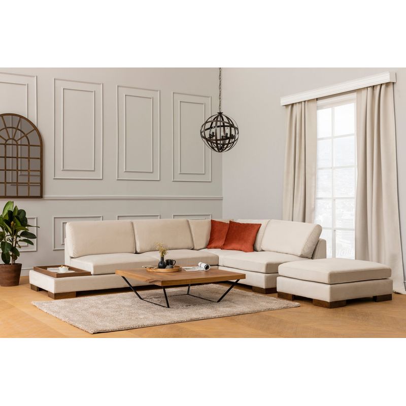 Casa si Gradina - Mobilier - Canapele si coltare - Coltare - Coltar cu puf, Atelier Del Sofa, cadru lemn fag si pal, bej, 313x193x97 cm - Infinity.ro