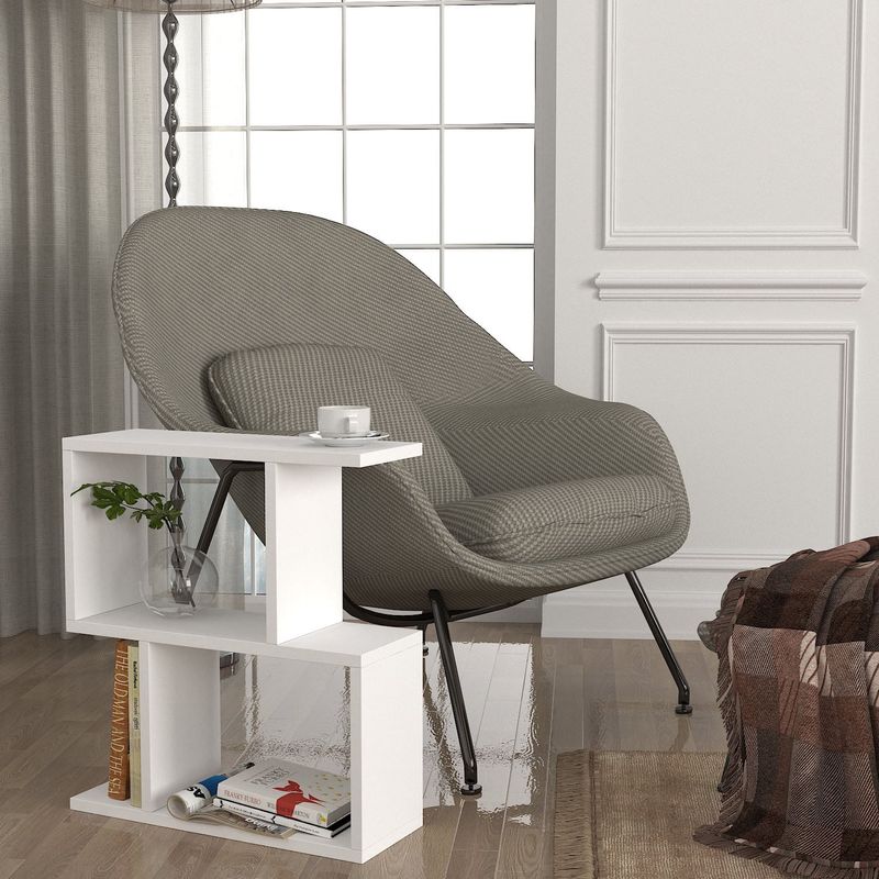 Casa si Gradina - Mobilier - Mese si birouri - Mese living - Masa laterala, Hanah Home, pal melaminat, alb, 50x17.5x55.4 cm - Infinity.ro