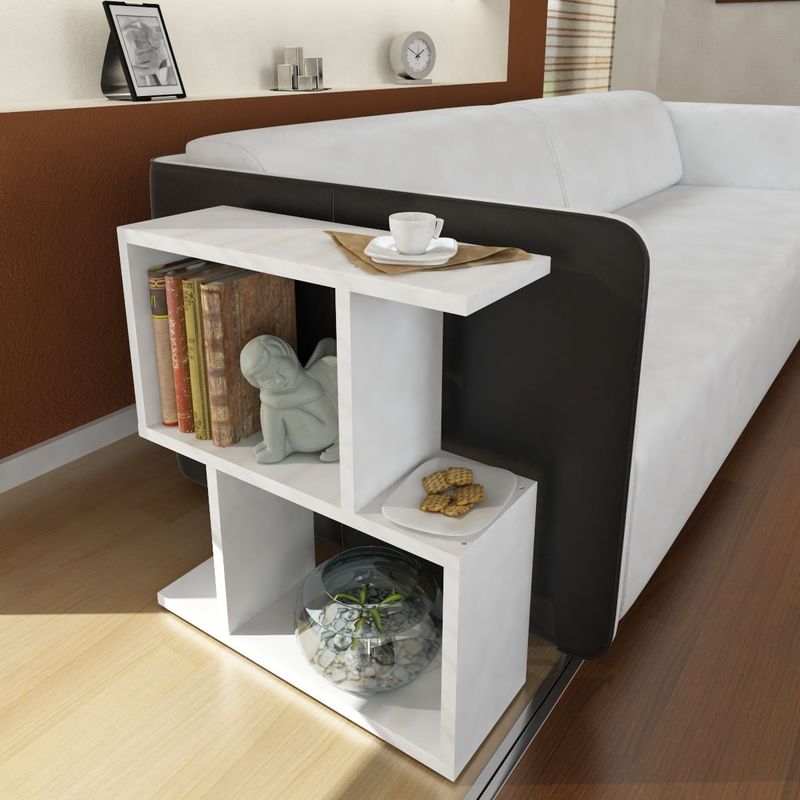 Casa si Gradina - Mobilier - Mese si birouri - Mese living - Masa laterala, Hanah Home, pal melaminat, alb, 50x17.5x55.4 cm - Infinity.ro