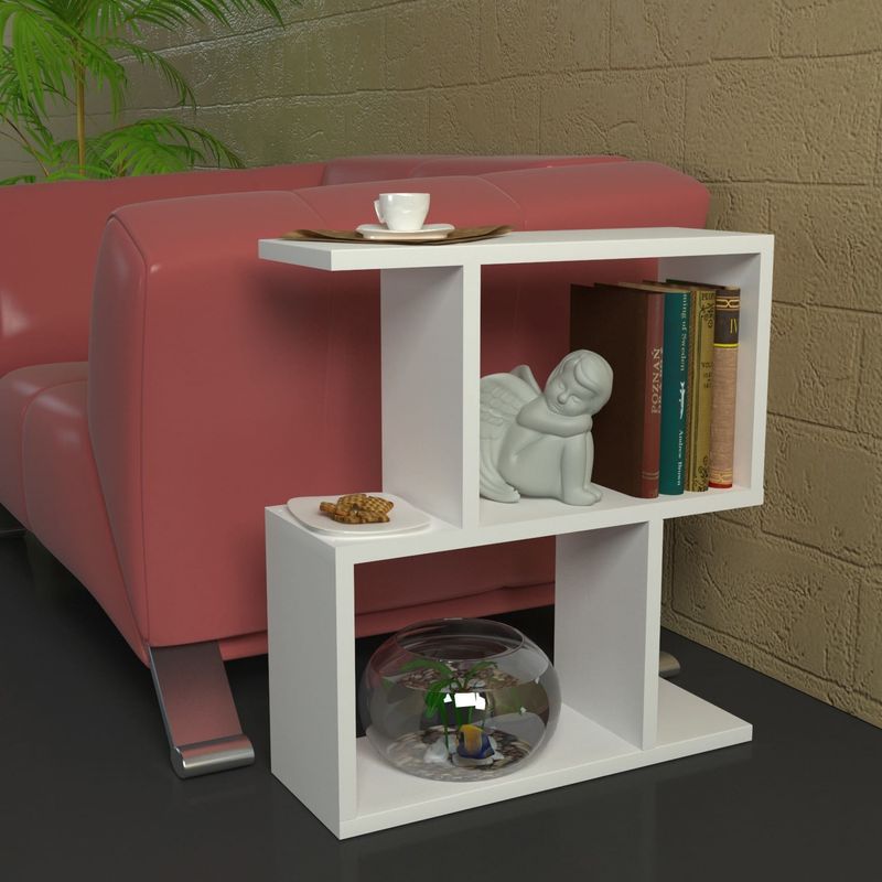 Casa si Gradina - Mobilier - Mese si birouri - Mese living - Masa laterala, Hanah Home, pal melaminat, alb, 50x17.5x55.4 cm - Infinity.ro