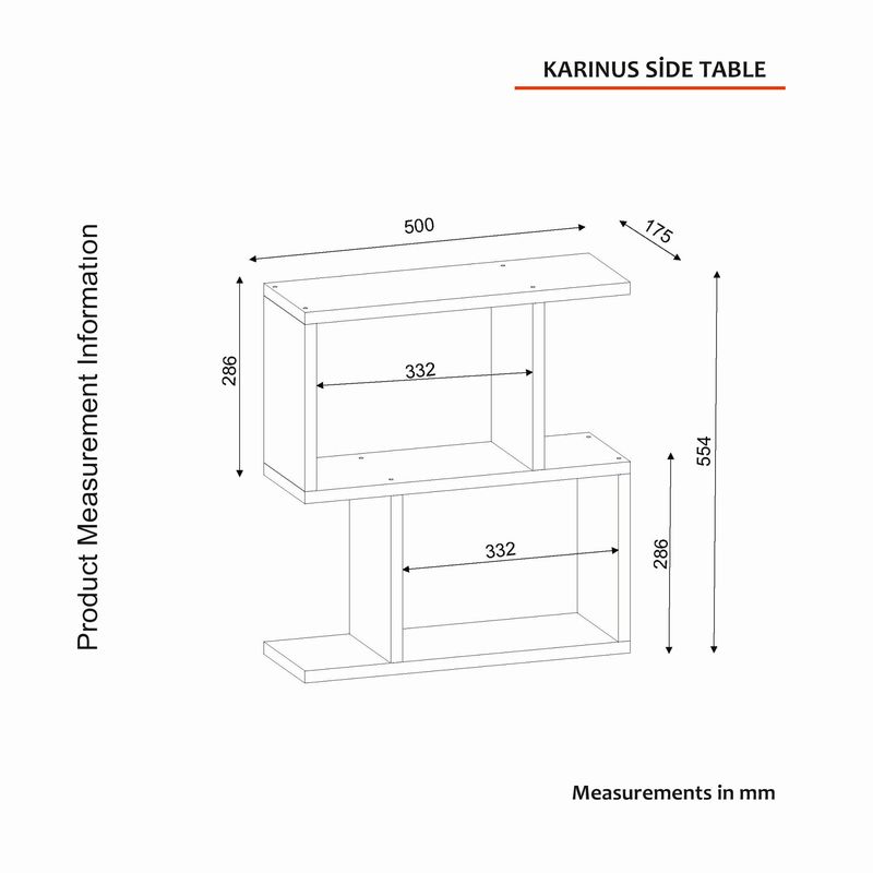 Casa si Gradina - Mobilier - Mese si birouri - Mese living - Masa laterala, Hanah Home, pal melaminat, alb, 50x17.5x55.4 cm - Infinity.ro