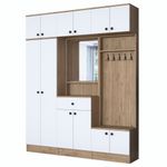 Casa si Gradina - Mobilier - Organizare si depozitare - Cuiere - Cuier, Hanah Home, pal melaminat, alb nuc, 179.4x37.5x226.4 cm - Infinity.ro