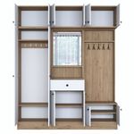 Casa si Gradina - Mobilier - Organizare si depozitare - Cuiere - Cuier, Hanah Home, pal melaminat, alb nuc, 179.4x37.5x226.4 cm - Infinity.ro