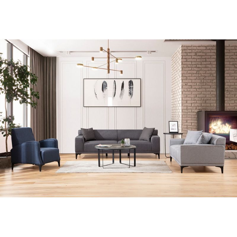 Casa si Gradina - Mobilier - Canapele si coltare - Canapele - Canapea 3 locuri, Atelier Del Sofa, poliester, antracit, 215x87x86 cm - Infinity.ro