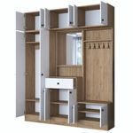 Casa si Gradina - Mobilier - Organizare si depozitare - Cuiere - Cuier, Hanah Home, pal melaminat, alb nuc, 179.4x37.5x226.4 cm - Infinity.ro