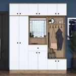 Casa si Gradina - Mobilier - Organizare si depozitare - Cuiere - Cuier, Hanah Home, pal melaminat, alb nuc, 179.4x37.5x226.4 cm - Infinity.ro