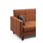 Casa si Gradina - Mobilier - Canapele si coltare - Coltare - Coltar extensibil, Atelier Del Sofa, metal si lemn, rosu tigla, 216x130x86 cm - Infinity.ro