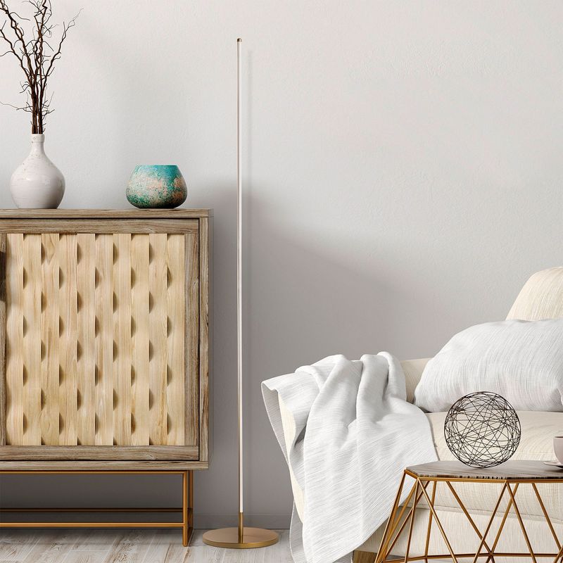 Casa si Gradina - Corpuri si surse de iluminat - Veioze si lampi - Lampadare - Lampadar, Opviq, metal, auriu, 30x153 cm, led integrat - Infinity.ro