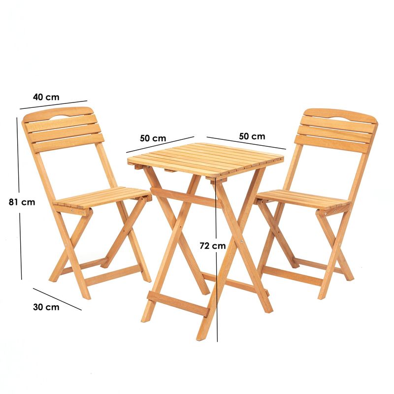 Casa si Gradina - Gradina si terasa - Mobilier exterior - Seturi mobila gradina - Set mobilier gradina, Hanah Home, lemn fag, maro, 3 piese - Infinity.ro
