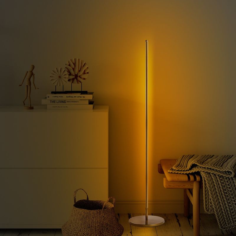 Casa si Gradina - Corpuri si surse de iluminat - Veioze si lampi - Lampadare - Lampadar, Opviq, metal, auriu, 30x153 cm, led integrat - Infinity.ro