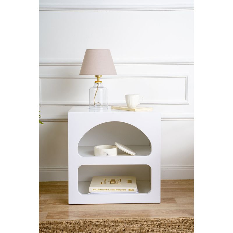 Casa si Gradina - Mobilier - Comode si corpuri - Noptiere - Noptiera, Hanah Home, pal melaminat, alb, 50x40x50 cm - Infinity.ro
