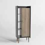 Casa si Gradina - Mobilier - Mobilier baie - Corpuri baie - Dulap baie, Hanah Home, pal melaminat, nuc si antracit, 50x30x140 cm - Infinity.ro