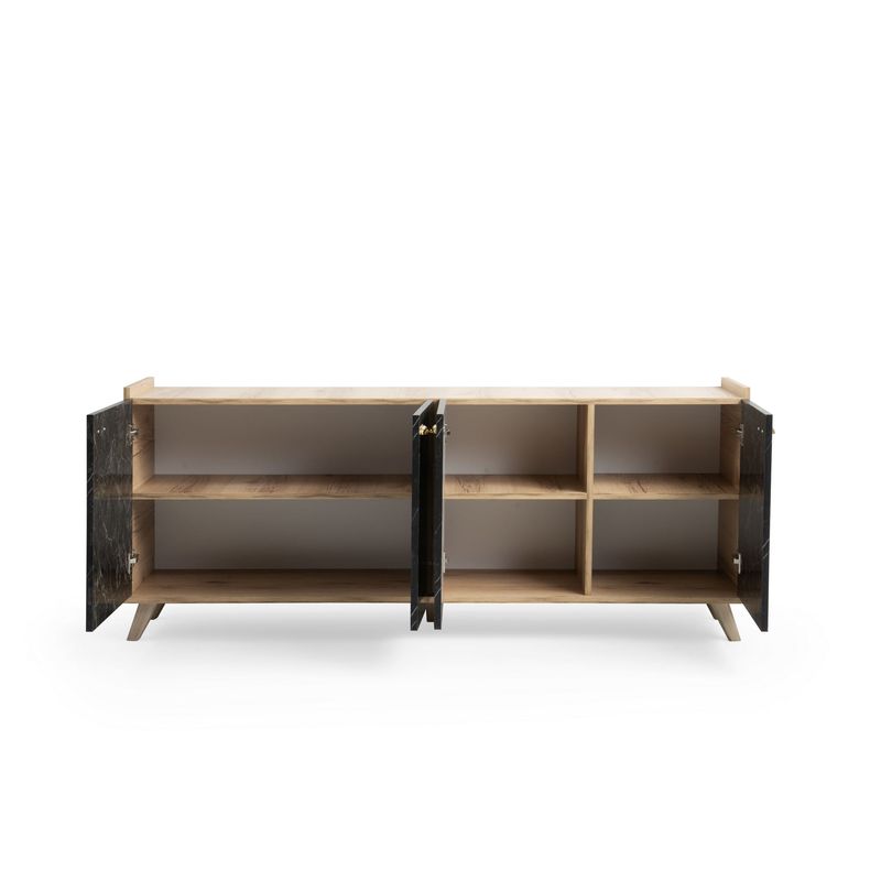 Casa si Gradina - Mobilier - Comode si corpuri - Console - Consola, Hanah Home, pal melaminat, stejar si marmura, 180x41x77.8 cm - Infinity.ro
