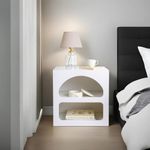 Casa si Gradina - Mobilier - Comode si corpuri - Noptiere - Noptiera, Hanah Home, pal melaminat, alb, 50x40x50 cm - Infinity.ro