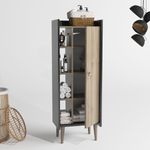 Casa si Gradina - Mobilier - Mobilier baie - Corpuri baie - Dulap baie, Hanah Home, pal melaminat, nuc si antracit, 50x30x140 cm - Infinity.ro