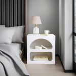 Casa si Gradina - Mobilier - Comode si corpuri - Noptiere - Noptiera, Hanah Home, pal melaminat, alb, 50x40x50 cm - Infinity.ro