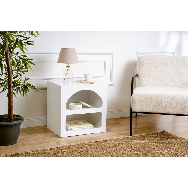 Casa si Gradina - Mobilier - Comode si corpuri - Noptiere - Noptiera, Hanah Home, pal melaminat, alb, 50x40x50 cm - Infinity.ro