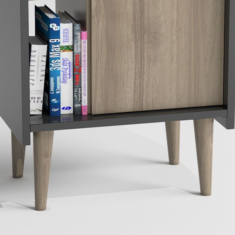 Casa si Gradina - Mobilier - Mobilier baie - Corpuri baie - Dulap baie, Hanah Home, pal melaminat, nuc si antracit, 50x30x140 cm - Infinity.ro