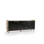 Casa si Gradina - Mobilier - Comode si corpuri - Console - Consola, Hanah Home, pal melaminat, stejar si marmura, 180x41x77.8 cm - Infinity.ro