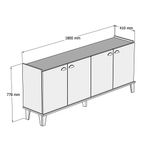 Casa si Gradina - Mobilier - Comode si corpuri - Console - Consola, Hanah Home, pal melaminat, stejar si marmura, 180x41x77.8 cm - Infinity.ro