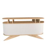 Casa si Gradina - Mobilier - Comode si corpuri - Console - Consola, Hanah Home, pal melaminat, stejar si alb, 150x43x75 cm - Infinity.ro