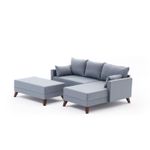 Casa si Gradina - Mobilier - Canapele si coltare - Coltare - Coltar extensibil, Hanah Home, 100% poliester, albastru, 205x140x85 cm - Infinity.ro