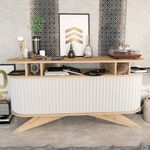 Casa si Gradina - Mobilier - Comode si corpuri - Console - Consola, Hanah Home, pal melaminat, stejar si alb, 150x43x75 cm - Infinity.ro