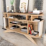 Casa si Gradina - Mobilier - Comode si corpuri - Console - Consola, Hanah Home, pal melaminat, stejar si alb, 150x43x75 cm - Infinity.ro