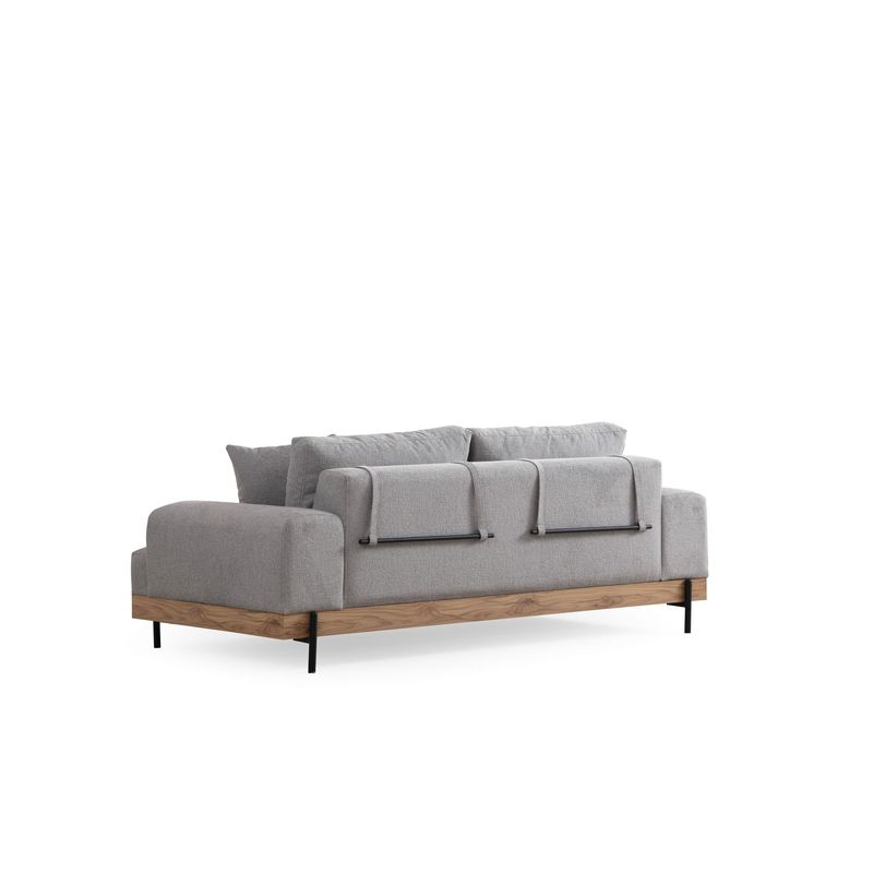 Casa si Gradina - Mobilier - Canapele si coltare - Canapele - Canapea 3 locuri, Hanah Home, lemn fag si pal, gri, 220x98x78 cm, 560ARE2121 - Infinity.ro