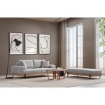 Casa si Gradina - Mobilier - Canapele si coltare - Canapele - Canapea 3 locuri, Hanah Home, lemn fag si pal, gri, 220x98x78 cm, 560ARE2121 - Infinity.ro