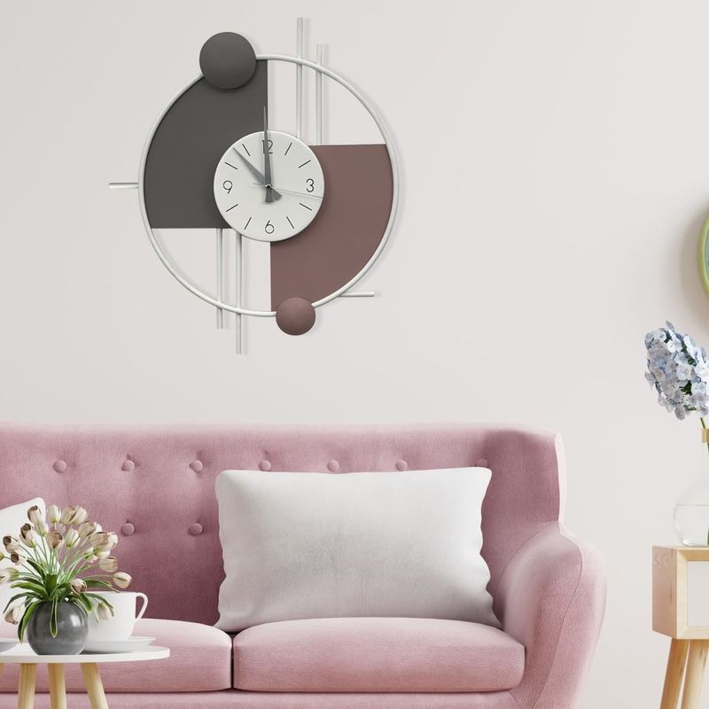 Casa si Gradina - Decoratiuni - Ceasuri - Ceas de perete decorativ, Wallxpert, metal, multicolor, 55x65 cm - Infinity.ro