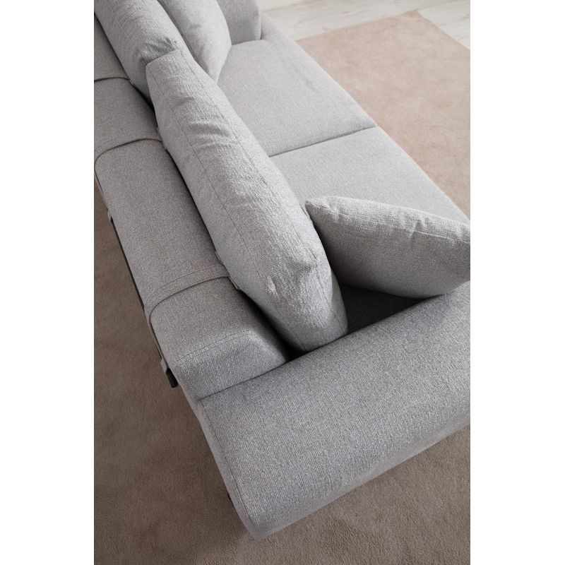 Casa si Gradina - Mobilier - Canapele si coltare - Canapele - Canapea 3 locuri, Hanah Home, lemn fag si pal, gri, 220x98x78 cm, 560ARE2121 - Infinity.ro