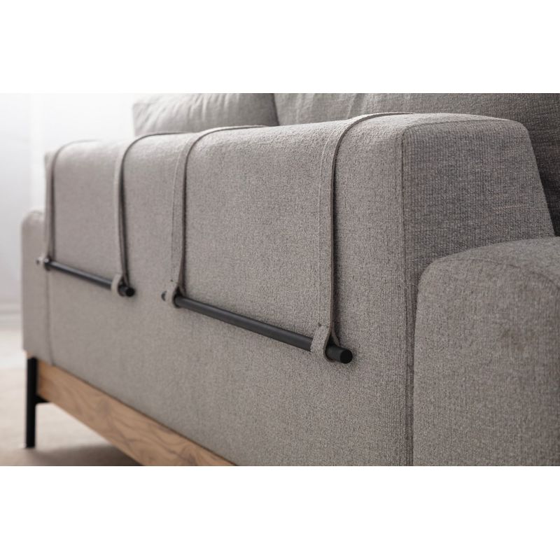 Casa si Gradina - Mobilier - Canapele si coltare - Canapele - Canapea 3 locuri, Hanah Home, lemn fag si pal, gri, 220x98x78 cm, 560ARE2121 - Infinity.ro