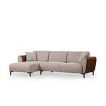 Casa si Gradina - Mobilier - Canapele si coltare - Coltare - Coltar extensibil, Hanah Home, lemn fag si pal, bej si scortisoara, 150x260x85 cm - Infinity.ro