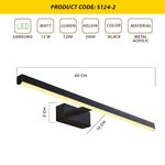 Casa si Gradina - Corpuri si surse de iluminat - Corpuri de iluminat pentru baie - Aplica de perete, Opviq, metal, negru, 60x5x13 cm, led - Infinity.ro