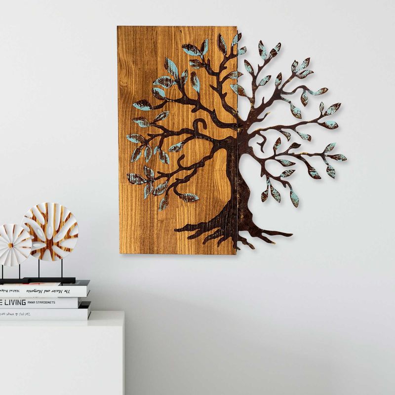 Casa si Gradina - Decoratiuni - Decoratiuni perete - Accesoriu decorativ de perete, Wallxpert, lemn, nuc maro, 58x58 cm - Infinity.ro