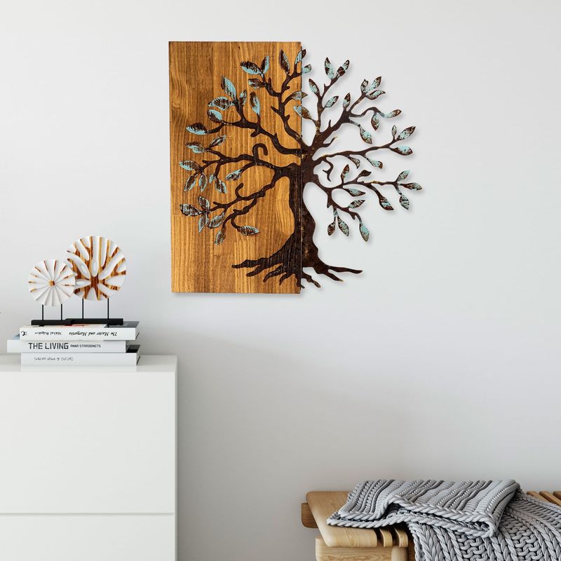 Casa si Gradina - Decoratiuni - Decoratiuni perete - Accesoriu decorativ de perete, Wallxpert, lemn, nuc maro, 58x58 cm - Infinity.ro