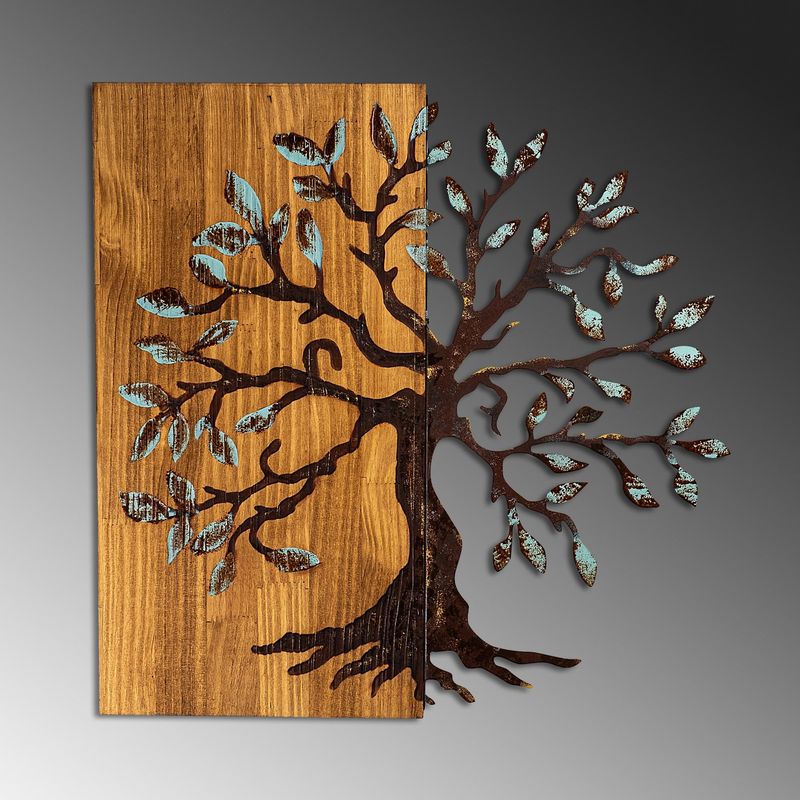 Casa si Gradina - Decoratiuni - Decoratiuni perete - Accesoriu decorativ de perete, Wallxpert, lemn, nuc maro, 58x58 cm - Infinity.ro