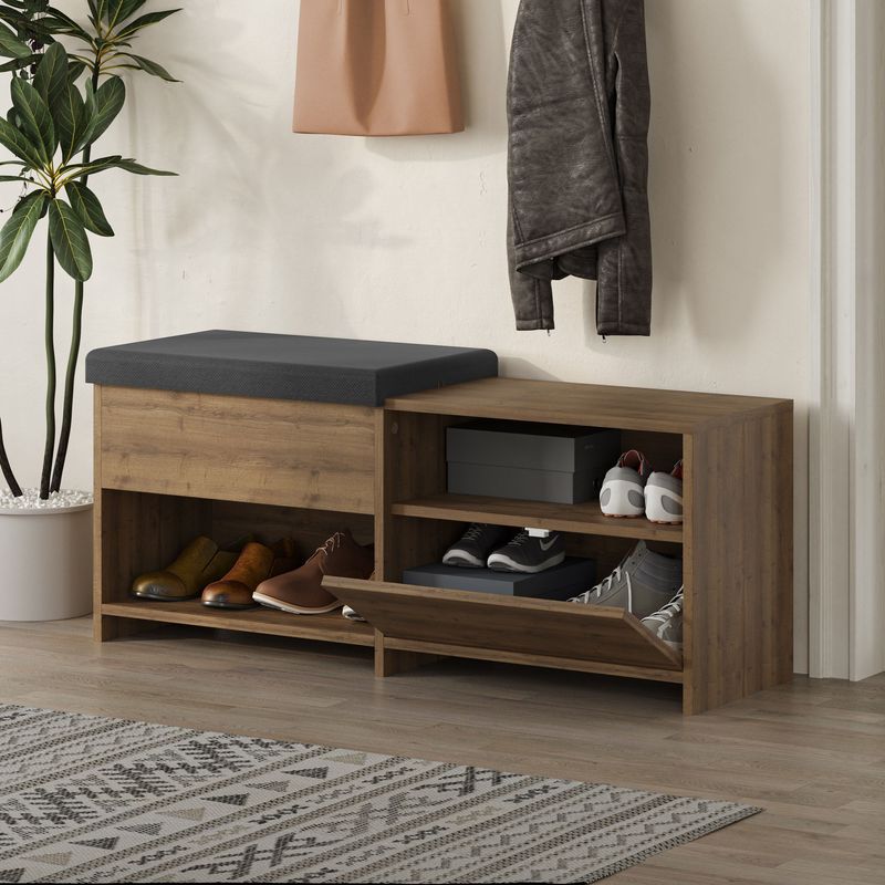 Casa si Gradina - Mobilier - Dulapuri si sifoniere - Dulapuri pantofi - Dulap pantofi, Hanah Home, pal melaminat, hitit, 120.3x40.5x51 cm - Infinity.ro