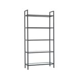 Casa si Gradina - Mobilier - Biblioteci si rafturi - Biblioteci - Biblioteca, Hanah Home, sticla calita si metal, negru, 80x30x165 cm - Infinity.ro