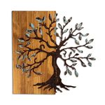 Casa si Gradina - Decoratiuni - Decoratiuni perete - Accesoriu decorativ de perete, Wallxpert, lemn, nuc maro, 58x58 cm - Infinity.ro