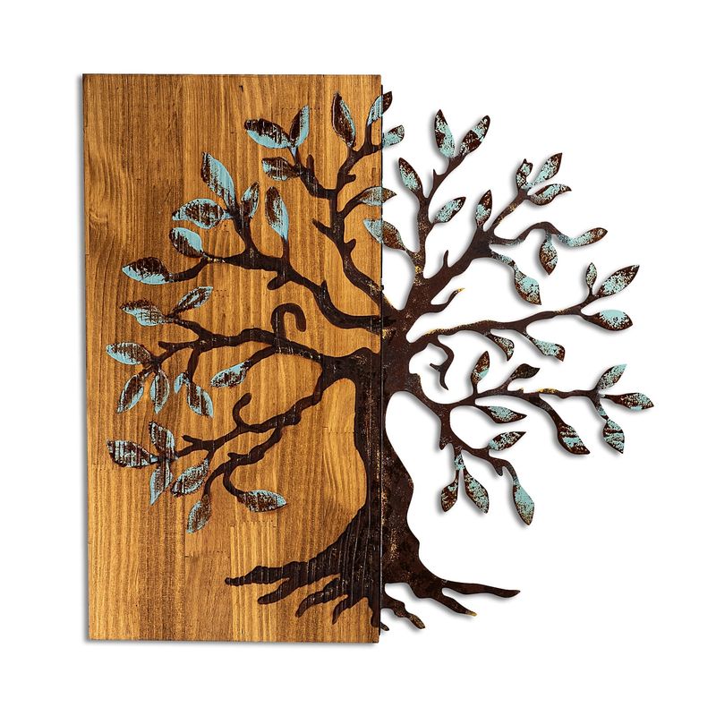 Casa si Gradina - Decoratiuni - Decoratiuni perete - Accesoriu decorativ de perete, Wallxpert, lemn, nuc maro, 58x58 cm - Infinity.ro