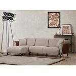 Casa si Gradina - Mobilier - Canapele si coltare - Coltare - Coltar extensibil, Hanah Home, lemn fag si pal, bej si scortisoara, 150x260x85 cm - Infinity.ro