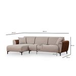 Casa si Gradina - Mobilier - Canapele si coltare - Coltare - Coltar extensibil, Hanah Home, lemn fag si pal, bej si scortisoara, 150x260x85 cm - Infinity.ro